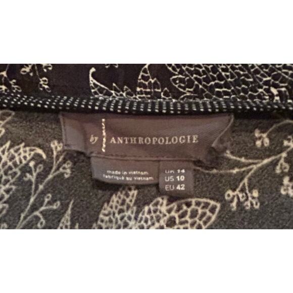 Anthropologie Bias Floral Satin Midi Black White‎ Design Long Maxi Skirt Size 10 - Picture 6 of 6